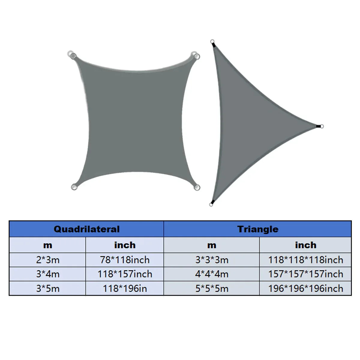 Waterproof Outdoor Shade Sail Garden Sun Canopy UV Protection Patio Awning Cloth - 4x4x4m Triangle - Mekamart Australia