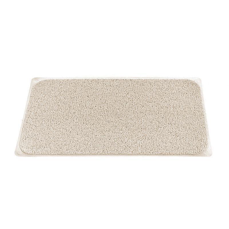 Anti Slip Shower Mat Loofah Surface Bath Rug 70x40cm White PVC Bathroom Carpet - Mekamart Australia