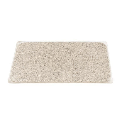 Anti Slip Shower Mat Loofah Surface Bath Rug 70x40cm White PVC Bathroom Carpet - Mekamart Australia
