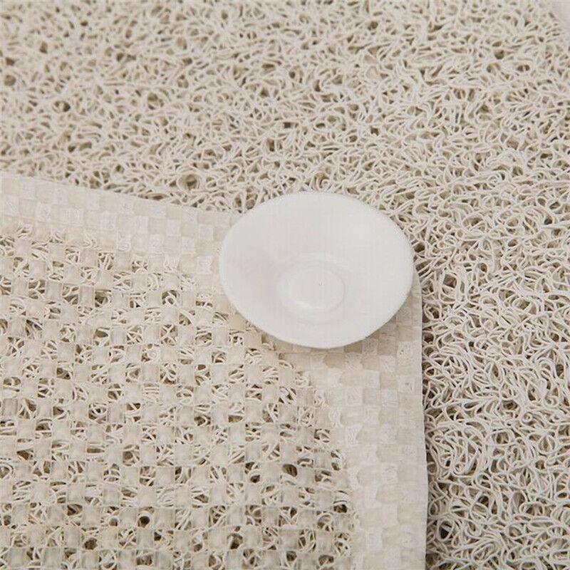 Anti Slip Shower Mat Loofah Surface Bath Rug 70x40cm White PVC Bathroom Carpet - Mekamart Australia