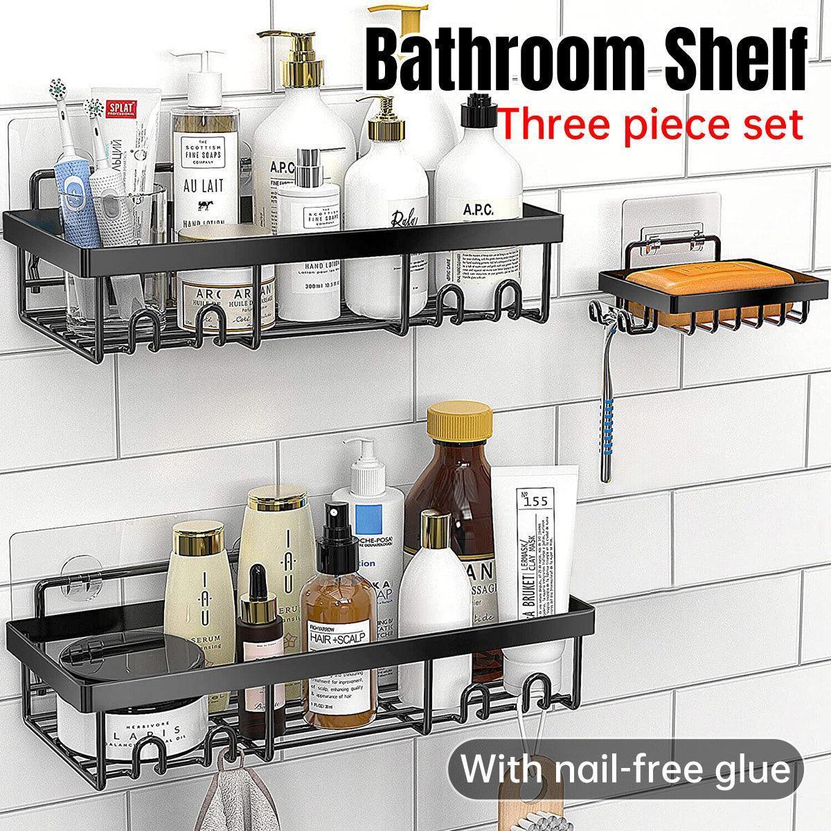 Perforation Free Bathroom Shelf Space Saving Storage Rack Organizer for Home Use - Mekamart Australia