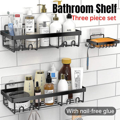 Perforation Free Bathroom Shelf Space Saving Storage Rack Organizer for Home Use - Mekamart Australia