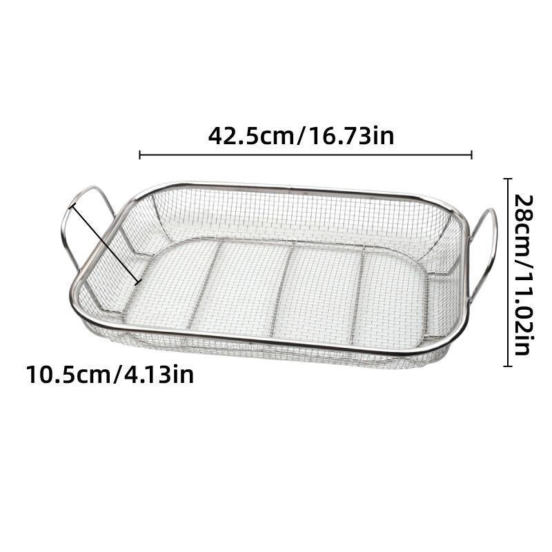 Stainless Steel Square Barbecue Basket Multifunctional Tray Grilling Vegetables - Mekamart Australia