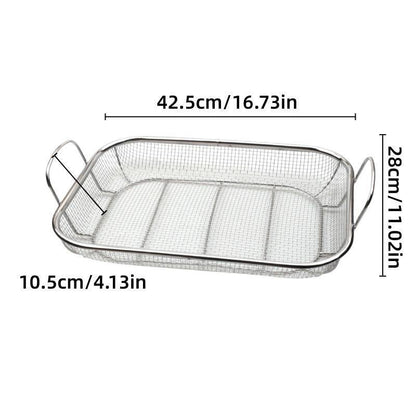 Stainless Steel Square Barbecue Basket Multifunctional Tray Grilling Vegetables - Mekamart Australia