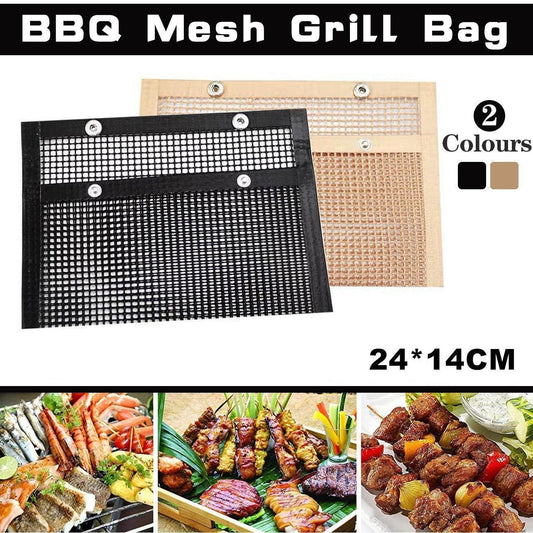 24x14CM BBQ Grilling Mesh Reusable Bag Outdoor Camping Barbecue Grill Mats Cooking Pads - Copper - Mekamart Australia