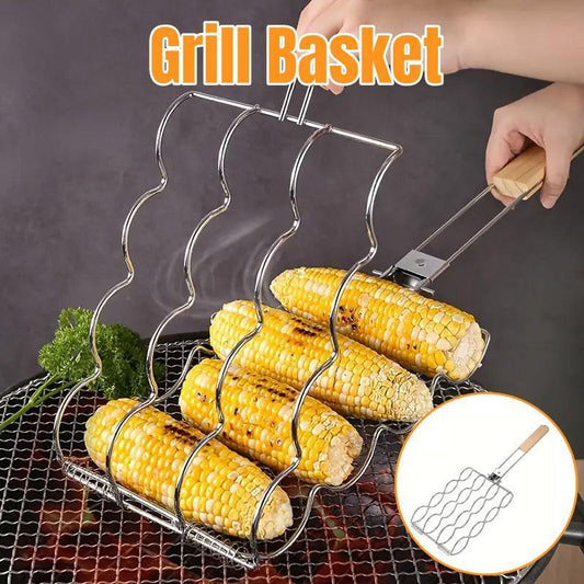 Folding Handle Corn Grill Clip Anti Scald Barbecue Tool for Home Outdoor Cooking - Mekamart Australia