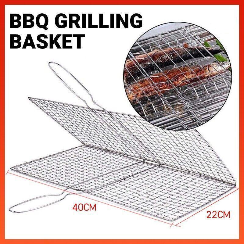 Bbq Fish Grilling Basket Grill Camping Net Meat Vegetable Cooking Kitchen Tool - Mekamart Australia