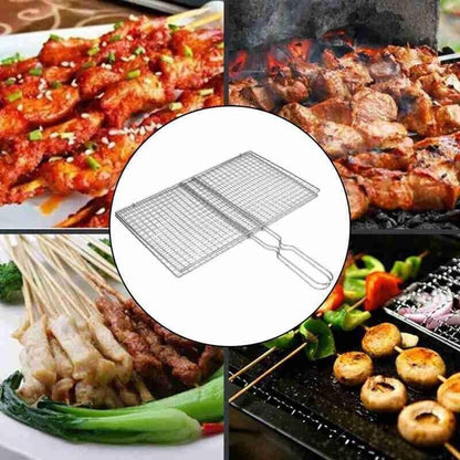 Bbq Fish Grilling Basket Grill Camping Net Meat Vegetable Cooking Kitchen Tool - Mekamart Australia