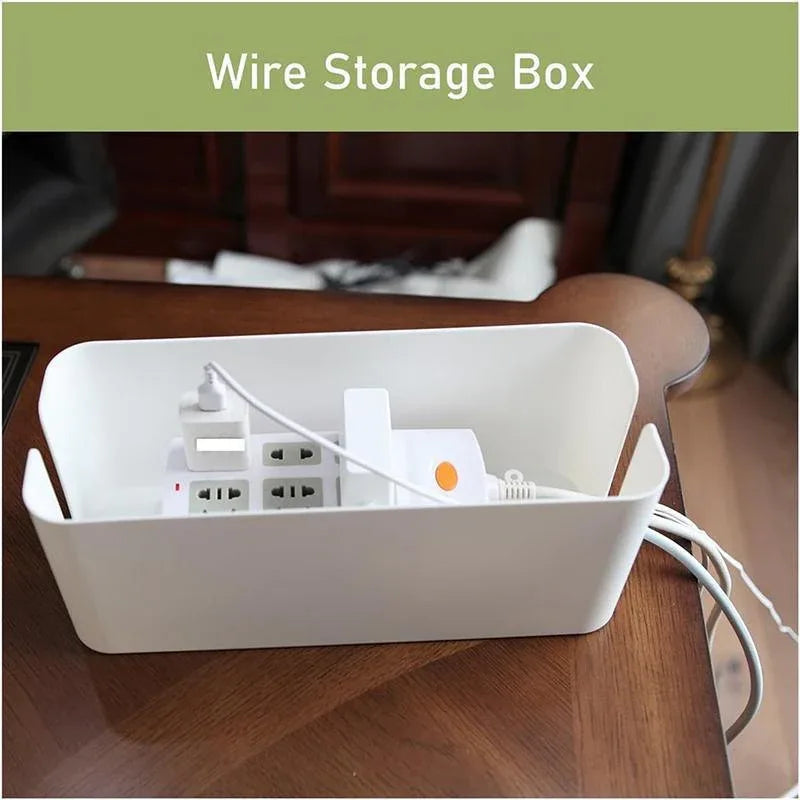Large Cable Wire Storage Box Case Cord Management Socket Tidy Organizer with Lid - Black S - Mekamart Australia