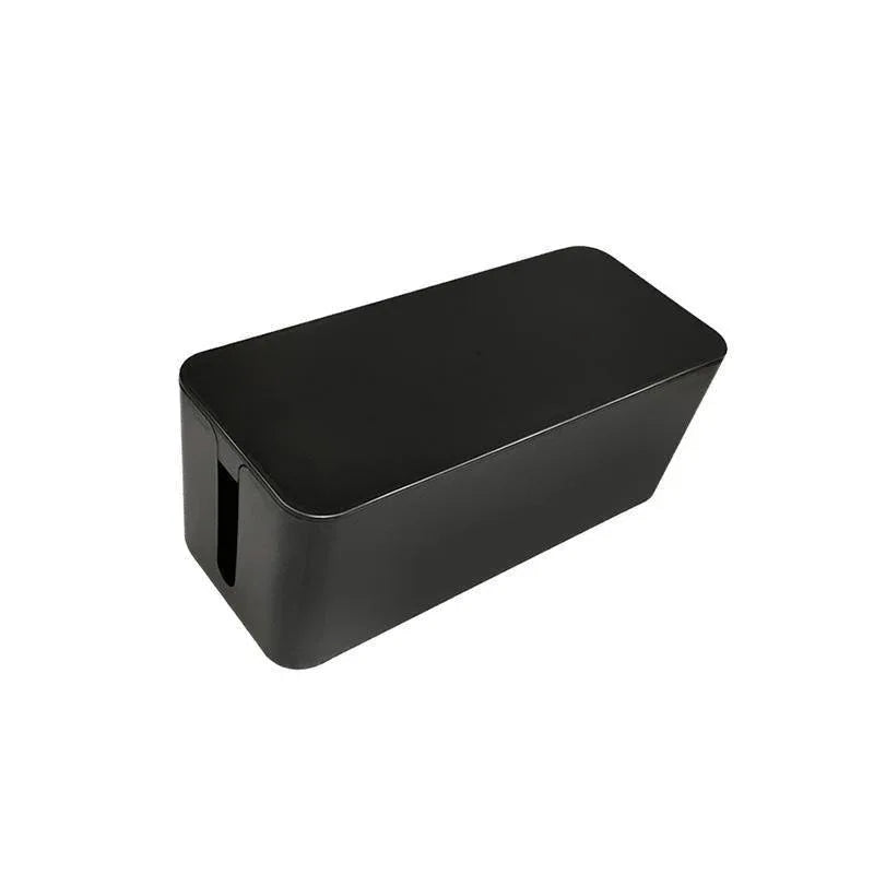 Large Cable Wire Storage Box Case Cord Management Socket Tidy Organizer with Lid - Black S - Mekamart Australia
