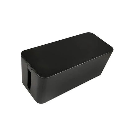 Large Cable Wire Storage Box Case Cord Management Socket Tidy Organizer with Lid - Black S - Mekamart Australia