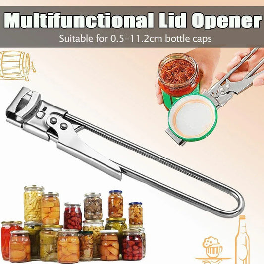 Bottle Opener Multifunctional Beer Adjustable Stainless Steel Jar Lid Gripper Au - Mekamart Australia