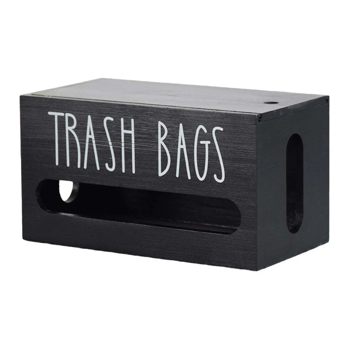 Wooden Plastic Bag Storage Box Hanging Rubbish Bag Organizer Extractable Tissue - Mekamart Australia