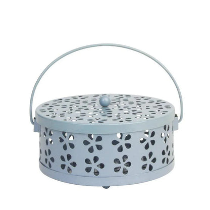 Iron Mosquito Incense Box Fireproof Tray Stand Indoor Household Incense Holder - Blue - Mekamart Australia
