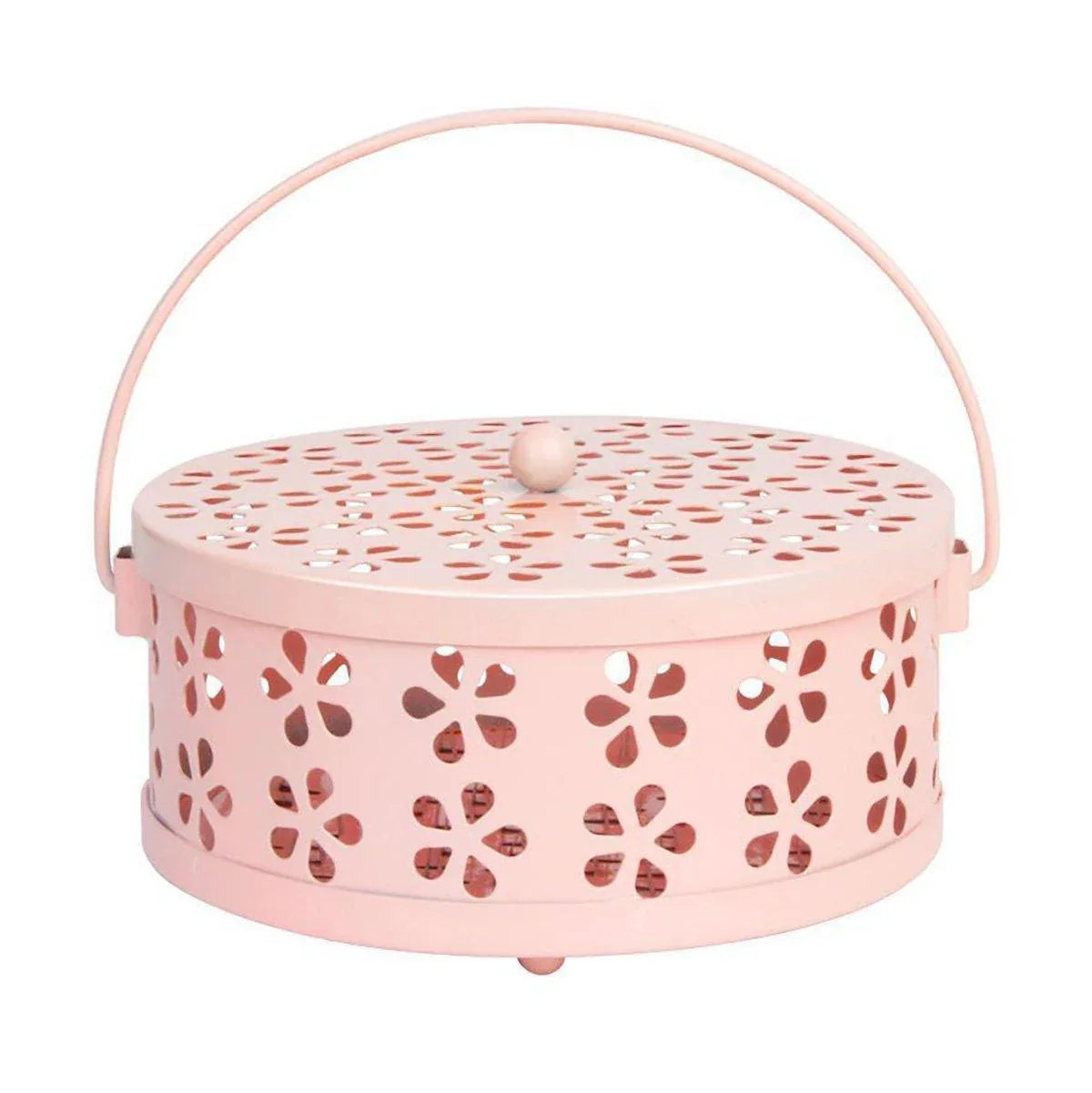 Iron Mosquito Incense Box Fireproof Tray Stand Indoor Household Incense Holder - Pink - Mekamart Australia