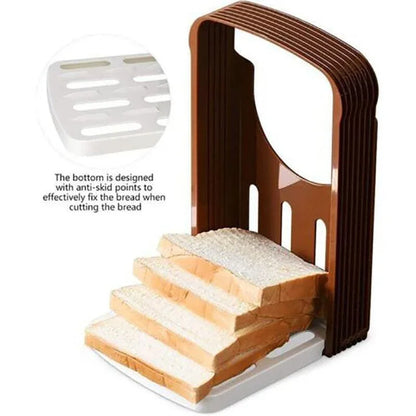 Foldable Bread Slicer Cutting Guide for Loaf Toast Adjustable Thickness - Mekamart Australia