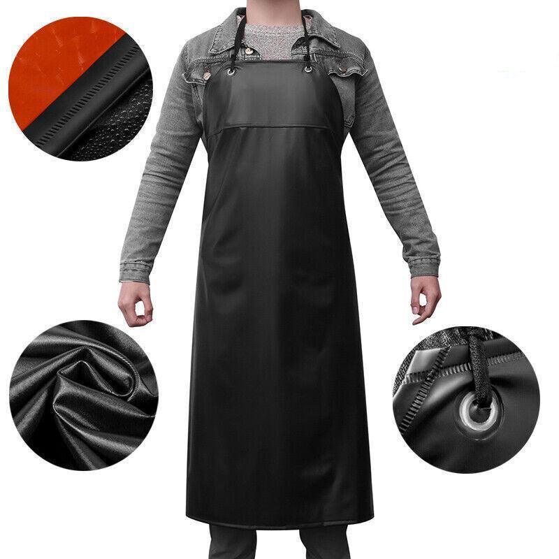 Waterproof Apron Pvc Apron Chef Butcher Work Heavy Duty Royal Black Best Quality - Mekamart Australia