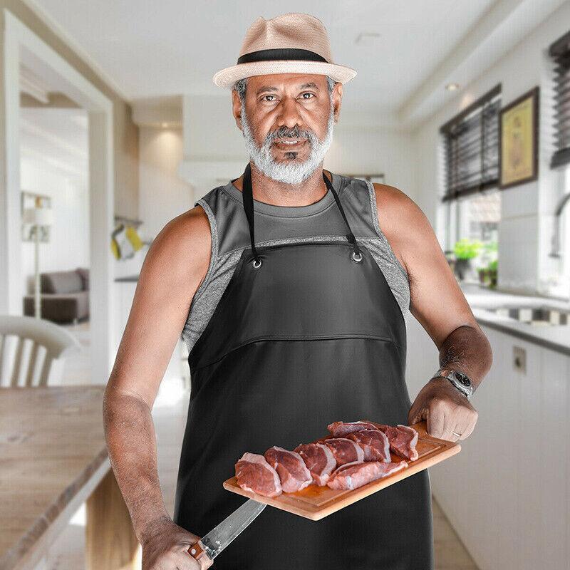 Waterproof Apron Pvc Apron Chef Butcher Work Heavy Duty Royal Black Best Quality - Mekamart Australia