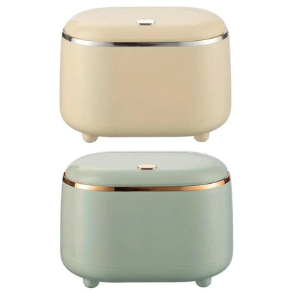 Small Desktop Trash Can Oval Pop Up Lid Rubbish Bin Waste Organizer Container - Green - Mekamart Australia