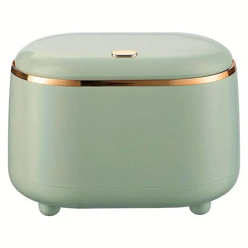 Small Desktop Trash Can Oval Pop Up Lid Rubbish Bin Waste Organizer Container - Green - Mekamart Australia