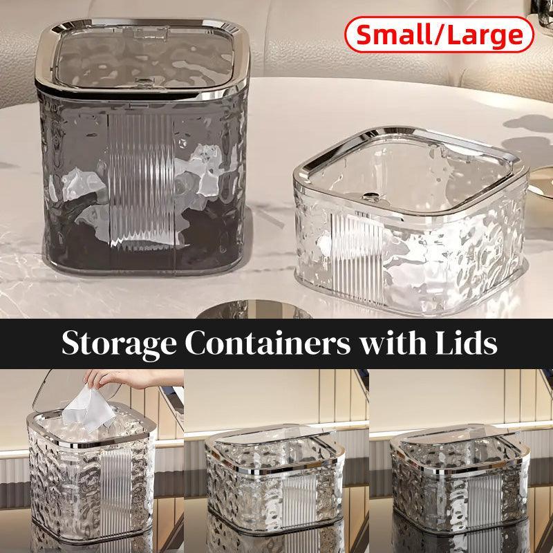 Desktop Mini Trash Can Small Waste Bin Storage Bucket for Office Kitchen Home - Grey-S - Mekamart Australia