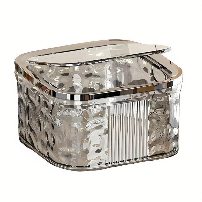 Desktop Mini Trash Can Small Waste Bin Storage Bucket for Office Kitchen Home - White-S - Mekamart Australia