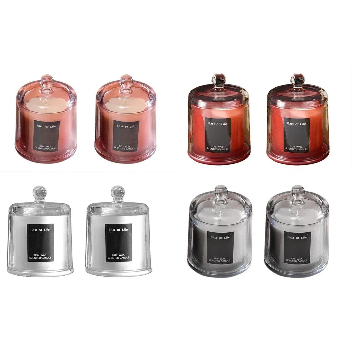 2Pcs Smokeless Glass Aromatherapy Candles Scented Gift Set for Relaxation - Freesia - Mekamart Australia