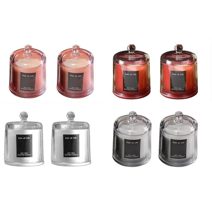 2Pcs Smokeless Glass Aromatherapy Candles Scented Gift Set for Relaxation - Freesia - Mekamart Australia