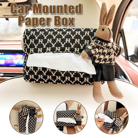 Car Tissue Box Cute Fabric Hanging Box for Car and Living Room Tissue Organizer - Mekamart Australia