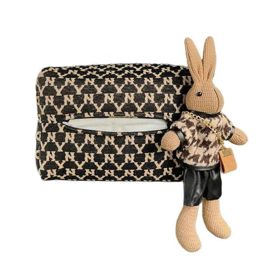 Car Tissue Box Cute Fabric Hanging Box for Car and Living Room Tissue Organizer - Mekamart Australia