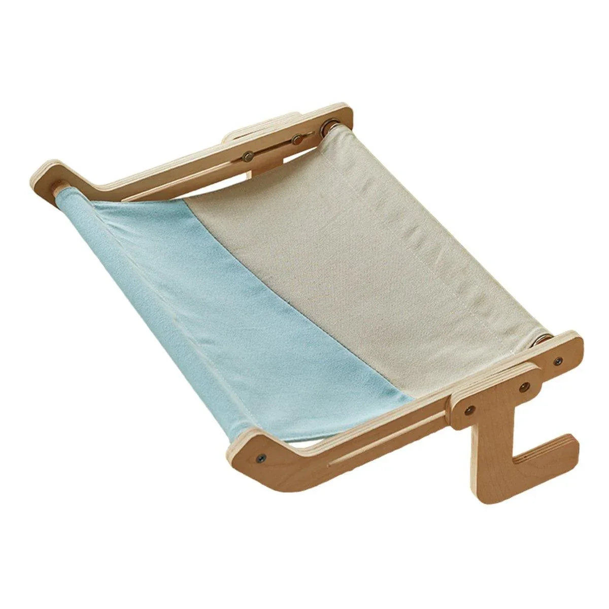 Window Hanging Cat Hammock Solid Wood Sun Bed Nest for All Seasons Durable - Grey+Pink - Mekamart Australia