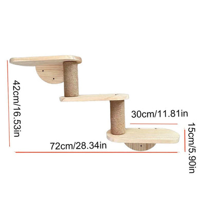 Solid Wood Wall Mounted Cat Climbing Tree Rack Platform Space Capsule Bed Shelf - Mekamart Australia
