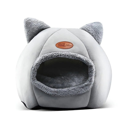 Cat Bed Winter Warm Enclosed Pet House Cozy Indoor Sleeping Nest for Cold Weather - L - Mekamart Australia