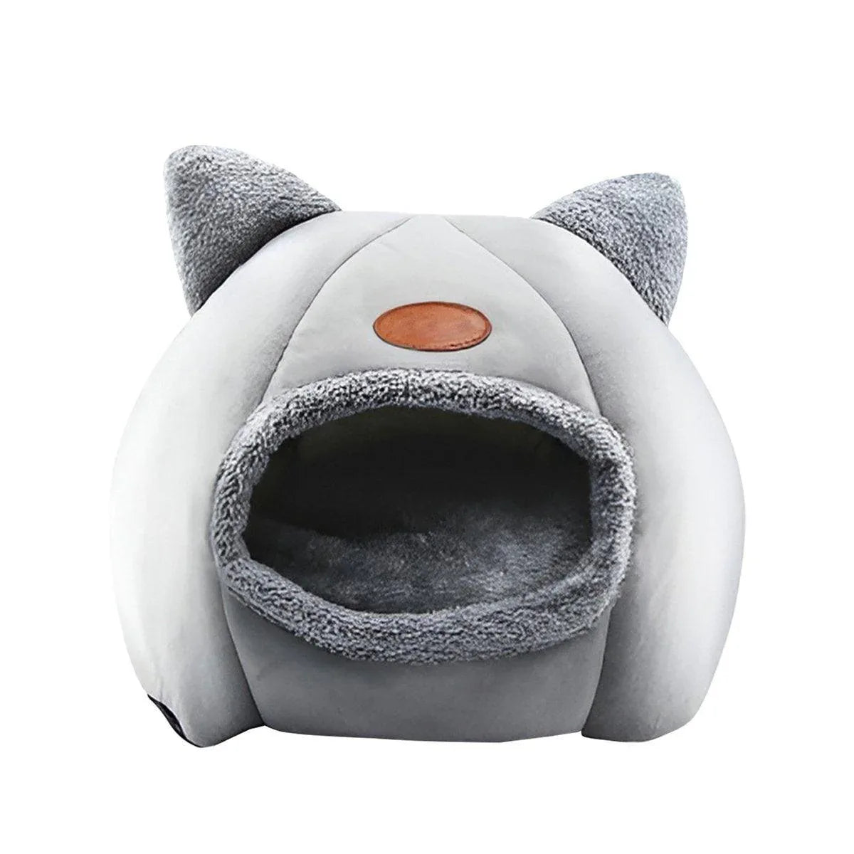 Cat Bed Winter Warm Enclosed Pet House Cozy Indoor Sleeping Nest for Cold Weather - L - Mekamart Australia