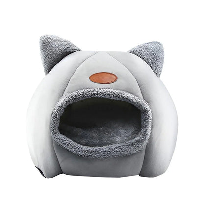 Cat Bed Winter Warm Enclosed Pet House Cozy Indoor Sleeping Nest for Cold Weather - L - Mekamart Australia