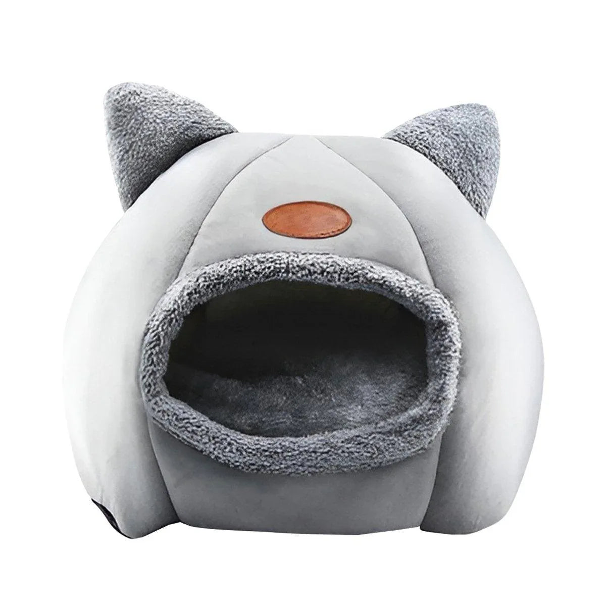 Cat Bed Winter Warm Enclosed Pet House Cozy Indoor Sleeping Nest for Cold Weather - L - Mekamart Australia