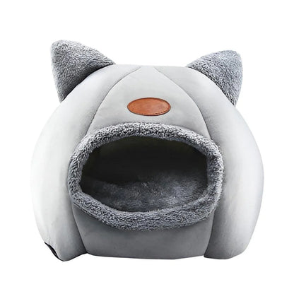 Cat Bed Winter Warm Enclosed Pet House Cozy Indoor Sleeping Nest for Cold Weather - L - Mekamart Australia