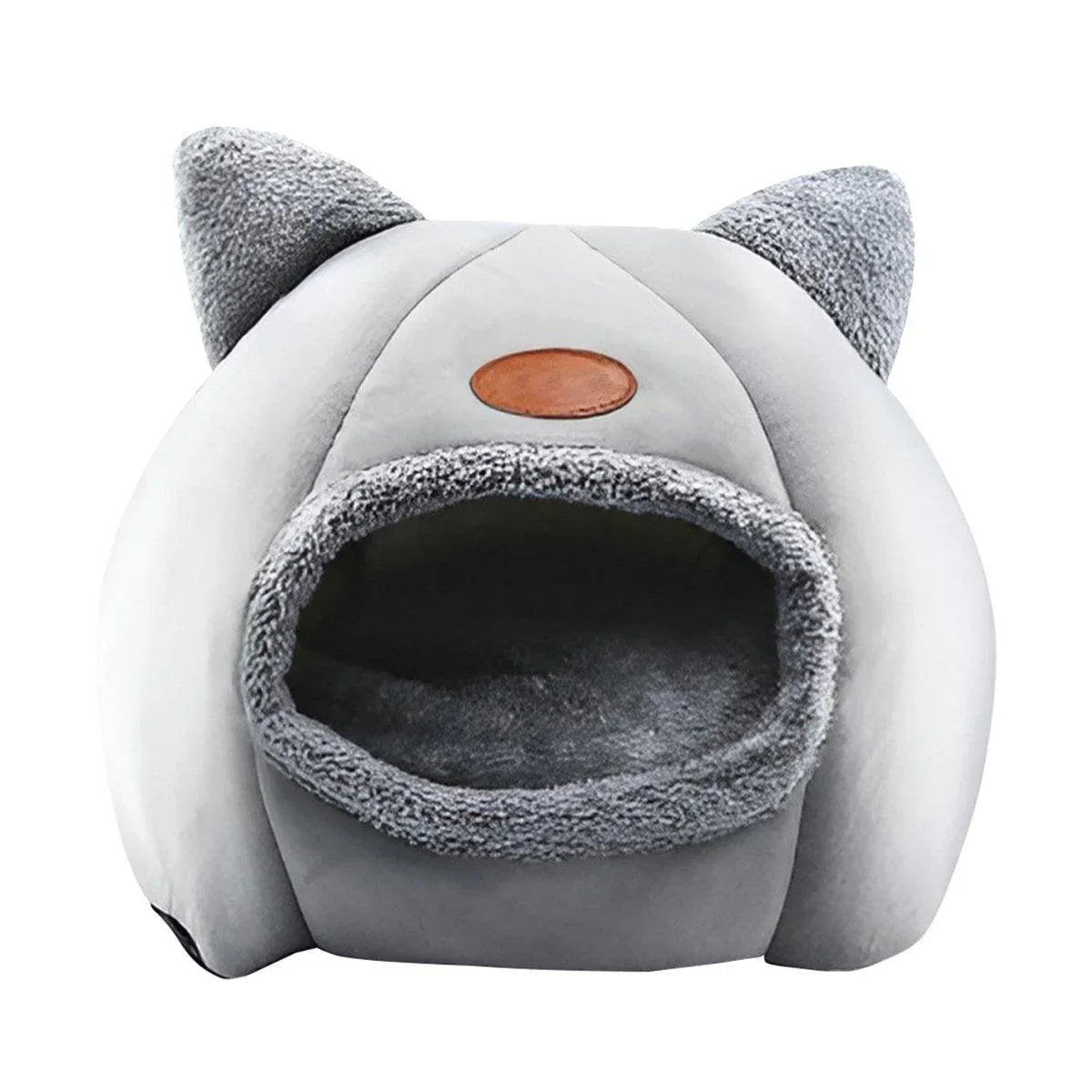 Cat Bed Winter Warm Enclosed Pet House Cozy Indoor Sleeping Nest for Cold Weather - L - Mekamart Australia