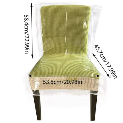 Elastic PVC Dining Chair Cushion Cover Universal Seat Protector with Backrest - Mekamart Australia