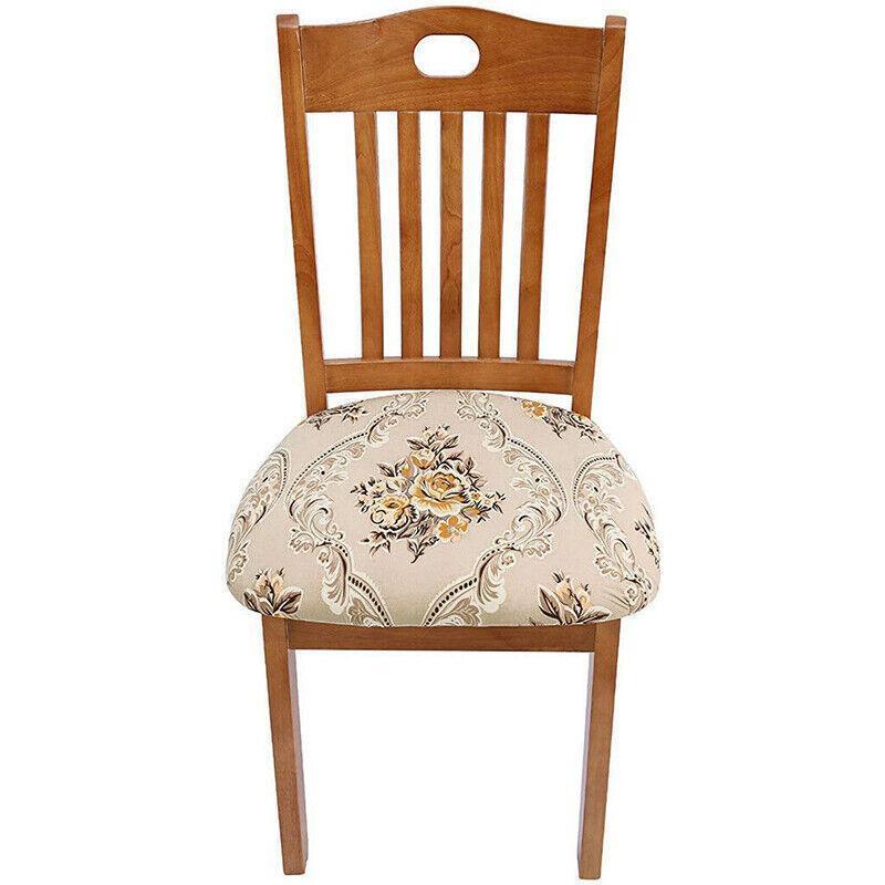 Stretch Dining Chair Seat Covers Removable Seat Cushion Slipcovers Protector - F - Mekamart Australia