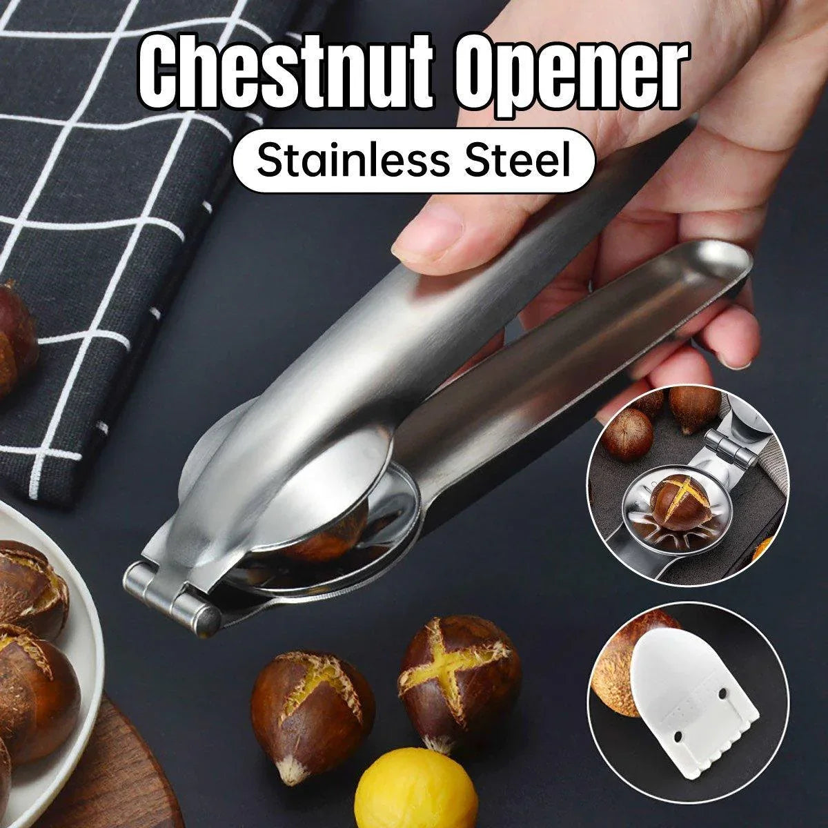 Chestnut Opener 304 Stainless Steel Cross Chestnut Shell Stripper Nut Cracker - Mekamart Australia