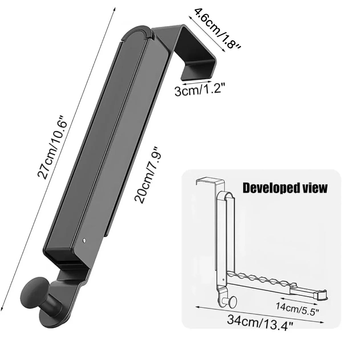 Folding Behind the Door Hook Hanger Clothes Hat Hanger Wall Mounted Organizer - Grey - Mekamart Australia