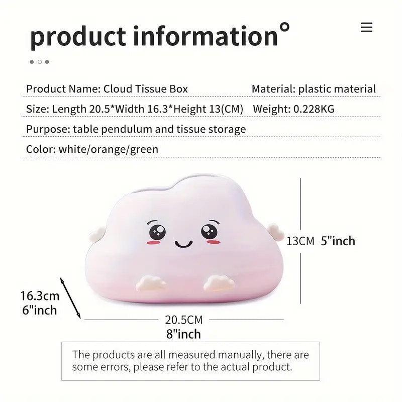 Cute Cartoon Clouds Plastic Tissue Box Desktop Drawer Organizer Storage Box - Mekamart Australia