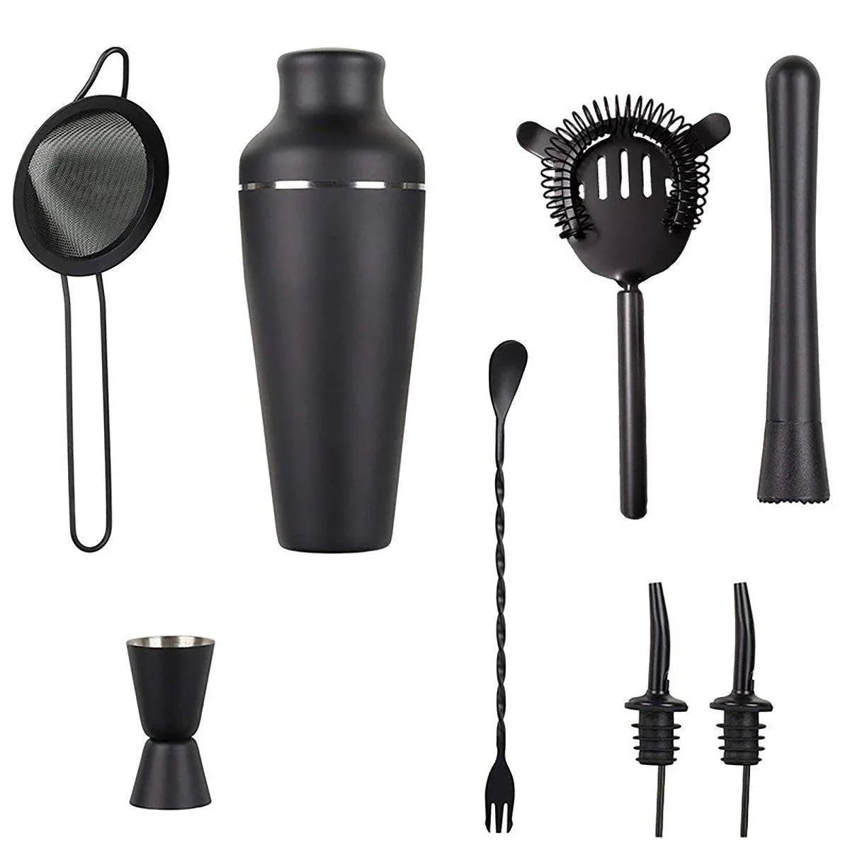8PCS/700ML Stainless Steel Cocktail Shaker Bartender Tools Set Bar Supplies - Mekamart Australia