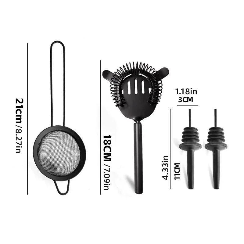 8PCS/700ML Stainless Steel Cocktail Shaker Bartender Tools Set Bar Supplies - Mekamart Australia