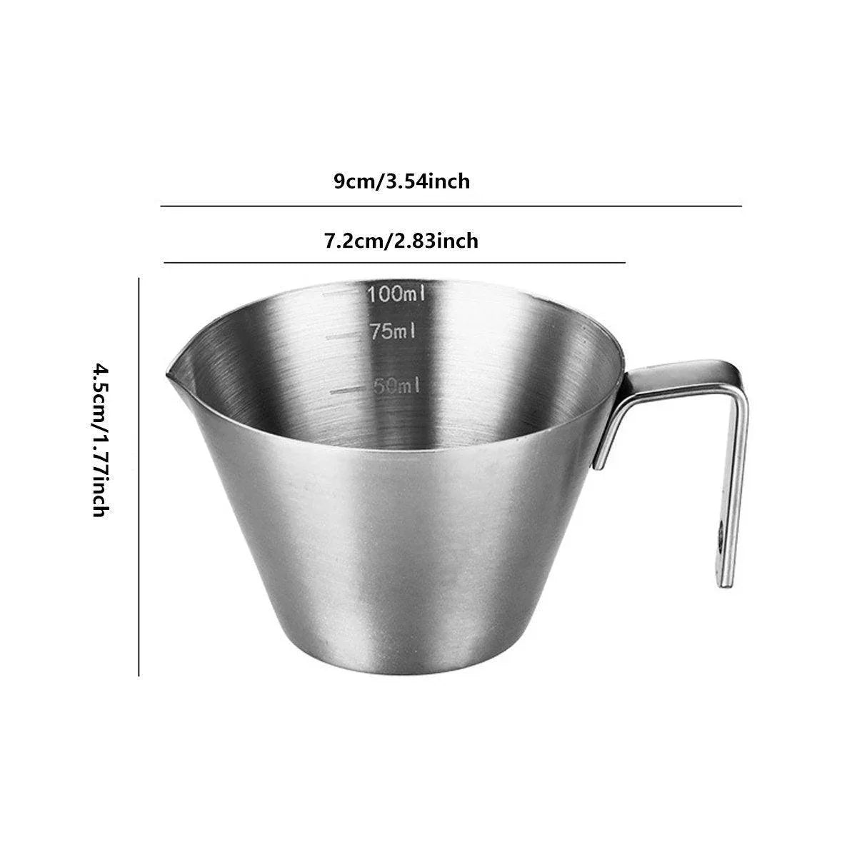 100ml Stainless Steel Coffee Extraction Measuring Cup Graduated Coffee Tool - Mekamart Australia
