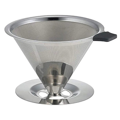 Stainless Steel Double Layer Hand Coffee Filter 600 Mesh Paper-Free Tea Funnel - Mekamart Australia
