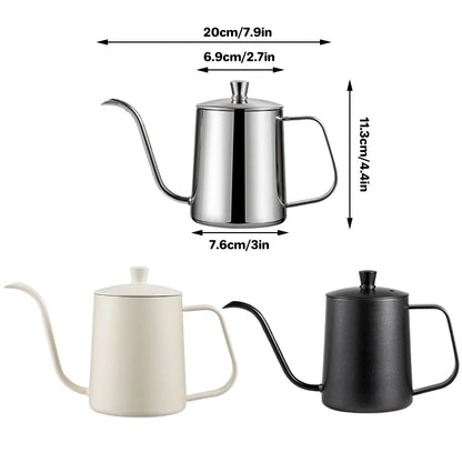 Hand Drip Coffee Pot Stainless Steel Fine Spout Hanging Ear Filter Cup Kettle - Black - Mekamart Australia