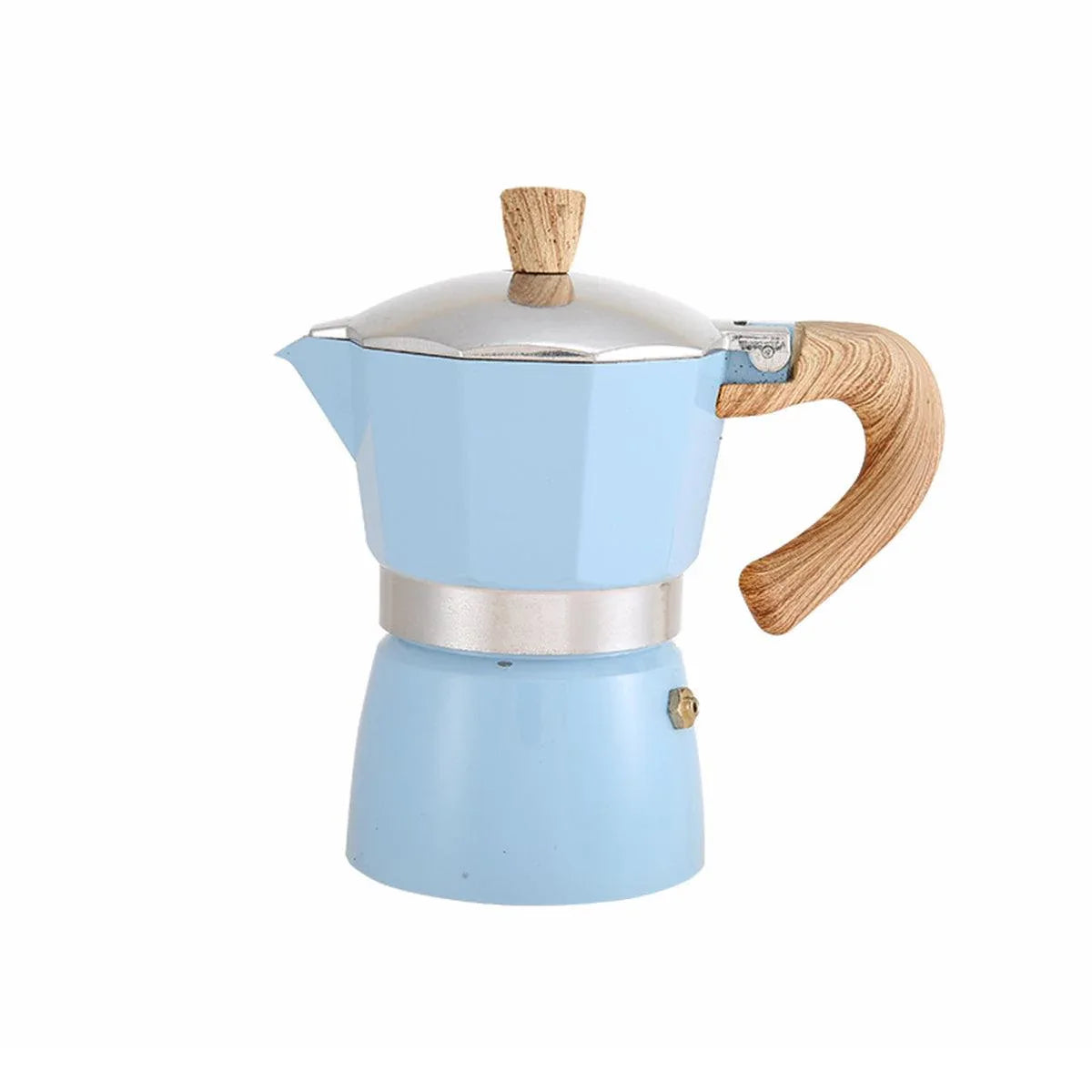 Portable Coffee Maker Wood Grain Handle Outdoor Manual Espresso Machine Camping - Beige-300ml - Mekamart Australia