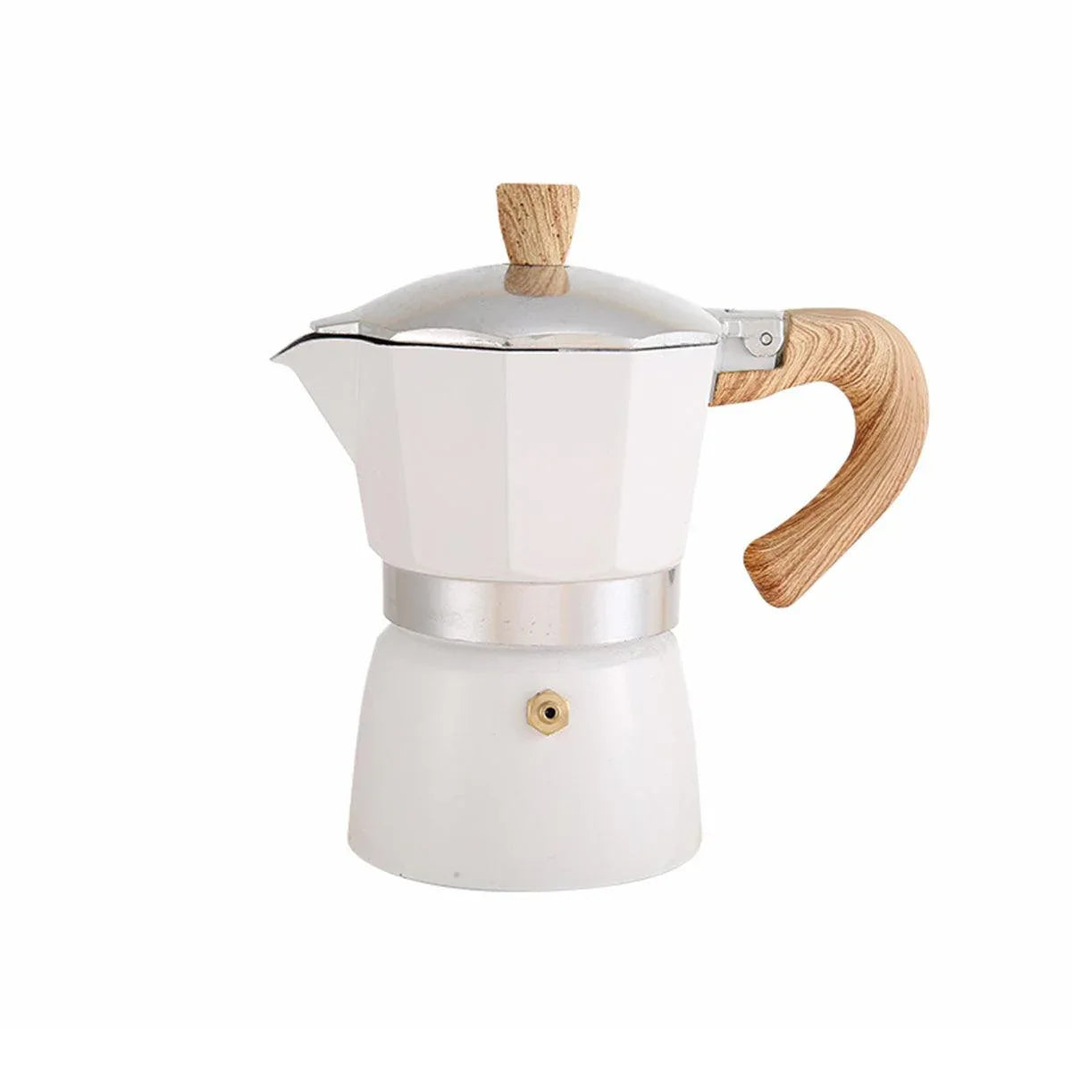 Portable Coffee Maker Wood Grain Handle Outdoor Manual Espresso Machine Camping - Blue-150ml - Mekamart Australia
